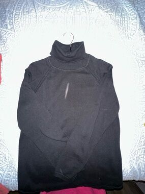 JEANNE PIERRE Black Turtleneck Cowl Sweater